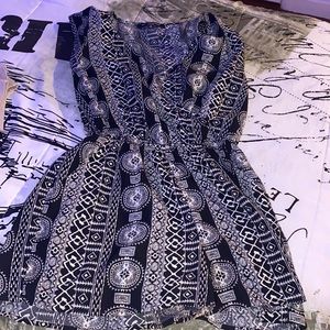 White and black pattern romper!!